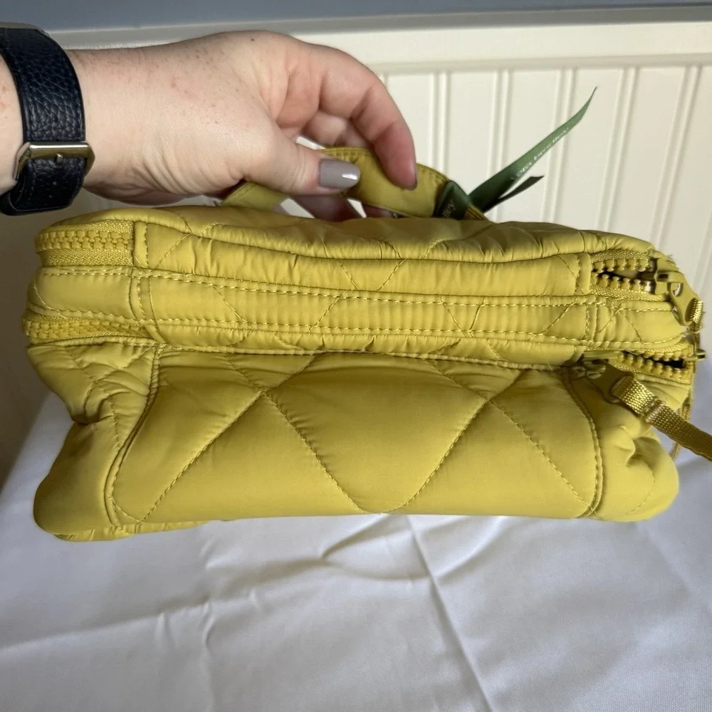 Vera Bradley Women's Featherweight Brush Up Cosmetic Toiletry Case Golden Olive